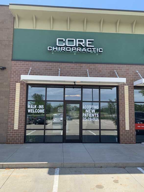 Waukee chiropractor performing adjustment for natural pain relief at Core Chiropractic